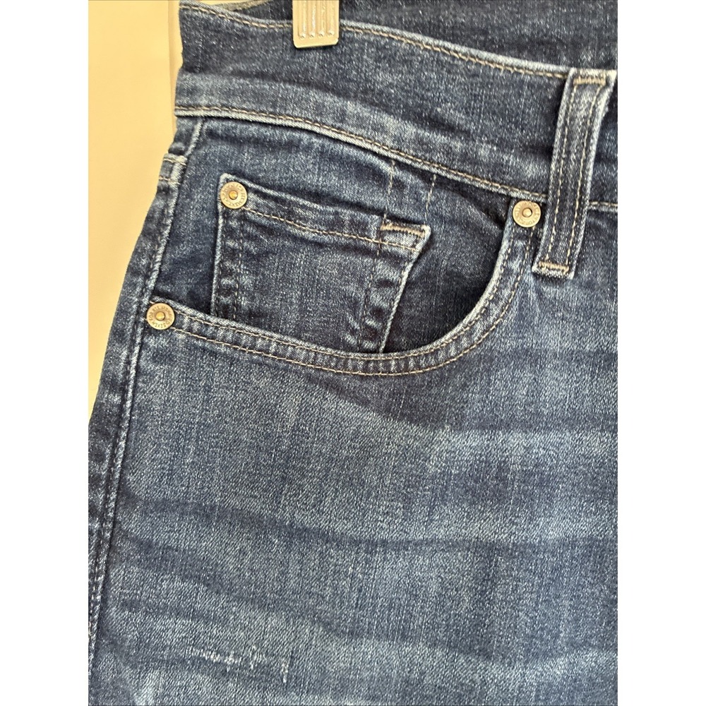 7 For All Mankind Standard Jeans Mens 34 Blue Straight Leg Zip Fly Seven Stretch - Picture 3 of 8